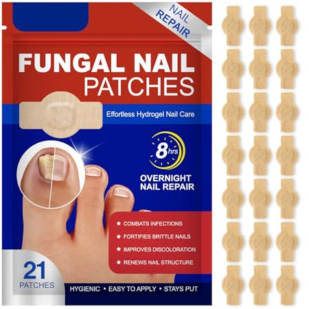 Fungal Nail Patches - 21Pcs Fungal Nail Treatment Patches - Nail Fungus Treatment for Toenail - Extra Strong 8-Hour Repair Pads for Toenail Fungus - Antifungal Nail Treatment