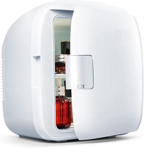 JUNG 9L Mini Kühlschrank mit Glastür, leise & energiesparend, 2-in-1 Kühl- & Heizfunktion, 12V/230V, tragbar, für Auto, Camping, Büro & Zuhause – Weiß