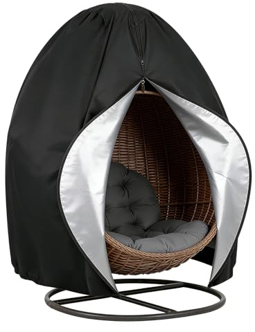 SDLDEER 230x200CM Hängesessel Abdeckung, 420D Oxford-Gewebe Schutzhülle für Hängesessel mit Reißverschluss und Kordelzug, Winddichte Abdeckung für Hängestühle