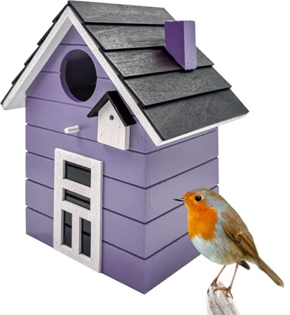 Seaside No.64 - Maison d'oiseaux/Nichoir pour petits oiseaux chanteurs tels que les mésanges, les moineaux et les pinsons - Intérieur comme décoration et extérieur comme lieu de nidification dans de
