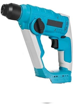 Taladro percutor eléctrico 2 en 1 con motor sin escobillas, martillo rotativo inalámbrico, taladro de impacto, cincelador, batería de 18 V Ladrillo, madera, acero(No Battery)
