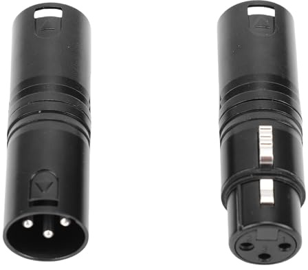 Fockety XLR Adapter, 3 polige Buchse auf Buchse, XLR Stecker auf Stecker, 3 poliger Adapteranschluss, Kompatibles Mikrofon, Audio Mixer, Lautsprecher, Live Streaming, Studio Bühne