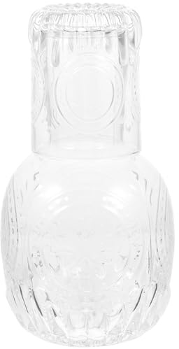TIDTALEO Caraffa e Bicchiere in Vetro Trasparente per Bevande Fredde Multiuso per Casa e Ufficio Bottiglia da Tavolo Elegante e Sicura per Acqua Tè Birra