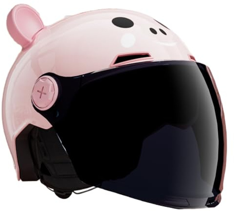 Casco De Moto Abierto para Niños, Casco Jet con Visera para Niños Y Niñas De 3 A 12 Años, Homologado Según La Norma ECE 22.06 B,50-60cm