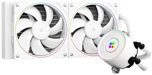 Thermalright Aqua Elite 240 V5 ARGB White - Dissipatore di calore per CPU, 240 mm, 2 ventole TL-S12-W PWM, per AM4/AM5, Intel LGA115X/1200/1700/1851, raffreddamento CPU AIO