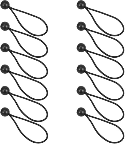 Parliky 12 Stück Elastische Gummiseile mit Kugeln 15cm Belastbar für Planenbefestigung Zeltzubehör und Outdoor Befestigungen