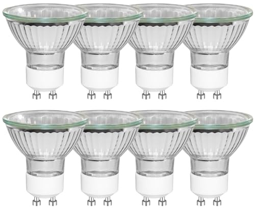 Caldarax 8 Stück Glühlampen GU10 Spots Dimmbar 230V, MR16 Leuchtmittel Reflektorlampen, Warmweiß 2800K, 50mm*53mm, 360LM, Abstrahlwinkel 45°, für Einbauspurbeleuchtung, Downlight, Deckenglüh