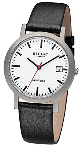 Regent Herren Analog Quarz Uhr mit Leder Armband 11190175
