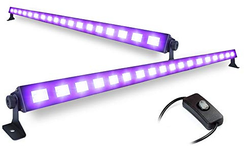 Beamz BUV183 UV Blacklight Bar Pair, LED DJ Light Bars for Nightclub, Stage, Party and Event Professional Lighting Equipment Setup