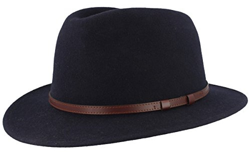 Breiter Outdoor Filzhut, Trekkinghut Wasserabweisend, Faltbar, Ledergarnitur, Damen und Herren