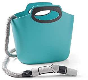 GF Garden - Aquapop 30M : Self-Extendable Hose, Ideal For Terraces and Balconies. Lightweight, Easy-To-Use, Stored in Practical Container, Blue