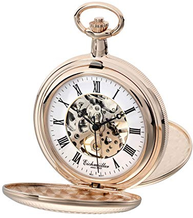 Eichmüller since 1950 Taschenuhr Mechanisch Handaufzug Skelettwerk incl. Kette 8214-02