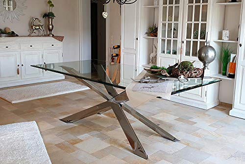 Kreuzgestell Edelstahl V2A poliert GX 100x40 L1620 Spider Esstisch Tischgestell Wohnzimmer Tisch Küchentisch Tischuntergestell X-Gestell