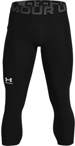 Under Armour UA HG 3/4 Legging, Pantaloni Uomo, Black / White, M