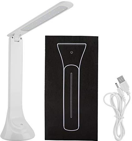 LED Schreibtischlampe mit 3-stufigem Dimmer und Touch Control wiederaufladbar für Nachttisch, Schlafzimmer, Büro, Studenten, Lesen, Arbeiten