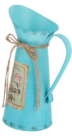 YARNOW Vintage Iron Flower Bucket Rustic Planter Shabby Chic Decorative Container for Home Office Storage and Flower Arrangement