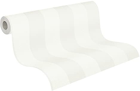 A.S. Création Streifentapete Trendwall 2 Tapete gestreift Vliestapete weiß grau matt fein strukturiert glatt 381011 38101-1