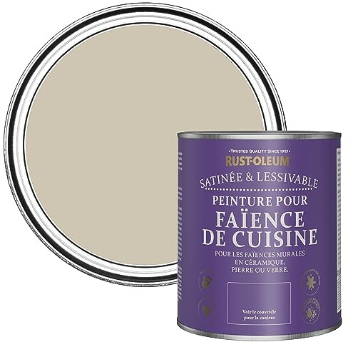Rust-Oleum Grey water resistant Kitchen Tile Paint in Satin Finish - Half Light 750ml