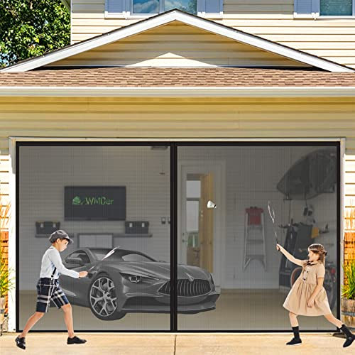 Cortina Mosquitera Magnetica 300 x 300 cm Mosquiteras Enrollables Magnética Automático con Durable para Puertas Correderas/Balcones/Terraza Negro