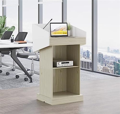 RENLXFI Rednerpult Stehpult Podium Podium Stand Wooden, Floor Standing Reception Desk mit Theke für Klassenzimmer Konzert Kirche Rede Büro, breite Lesefläche