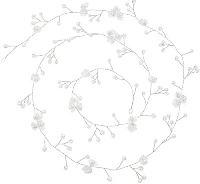 Beavorty Haarkette Mit Strass Und Perlen Kopfschmuck Silber Für Damen Haarschmuck Hochzeit Blume Geformt Kreativer Haarreifen