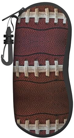 SCAUA American Football Laces Sonnenbrille Soft Case Ultra Light Neopren Brillenetui Mit Karabiner Tragbare Brillenetui, American Football Schnürsenkel, One size