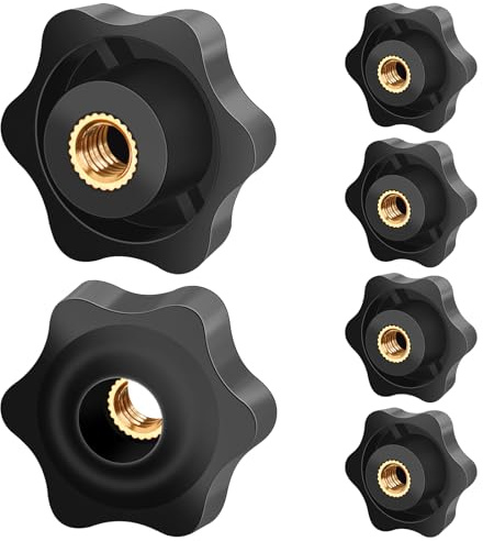 Caianwin 6 Pièces Ecrou à PoignéE En éToile M8 DiamèTre ExtéRieur 38mm Vis MoletéE Filetage Moleté Bouton De Serrage Pour Machines Et éQuipements, Meubles, Machines-Outils, Appareils De Fitne