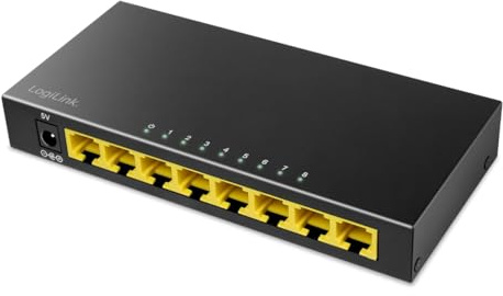 LogiLink 8-Port Gigabit Desktop Netzwerk Switch, Metallgehäuse