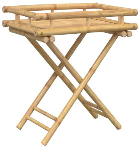 vidaXL Mesa Bandeja Plegable bambú 60x40x68 cm