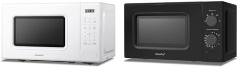 COMFEE' 700W 20L Digital Microwave Oven with 6 Presets, Express Cook, 11 Power Levels, Defrost, Black, 20L Capacity, Countertop, Microwave Oven