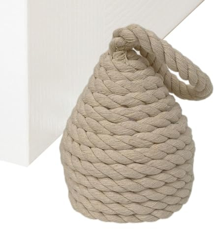 Bodentürstopper | natürlicher Korb-Türstopper mit Griff, schwerer Türstopper, natürlicher Korb-Türstopper mit Griff, rustikaler Bauernhaus-Tür-Störsender, nautischer Türstopper, Buchstütze für