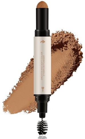 Apooliy Polvo para cejas, polvo para sellar cejas, polvo para el nacimiento del pelo, cepillo para cejas de doble cara, para llevar todo el día sin esfuerzo, resistente al agua, a prueba de manchas