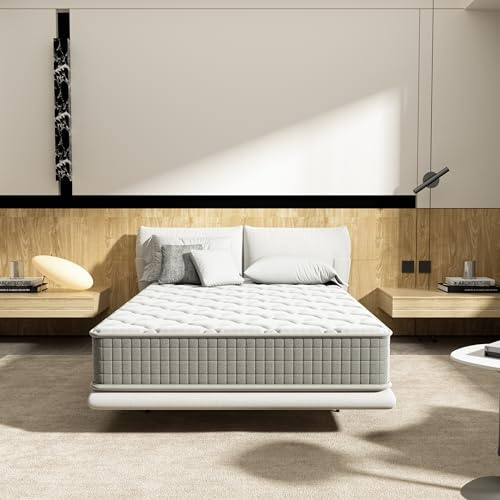 DEWINNER | Materasso Memory Foam 160x190 Matrimoniale | 25CM | Materasso a Memoria in schiuma | Rigidità media | Alleviamento Punti di Pressione | 160x190 materasso una piazza e mezza | Grigio