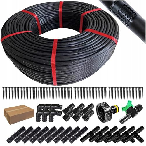 STYLIZER - Tropfschlauch Bewässerung Set 192 Stück - Bewässerungsschlauch Tropfschlauch 100 m - Bewässerungssystem mit einem Außendurchmesser von 16 mm - Tropfbewässerungsschlauch mit 33 cm Abstand