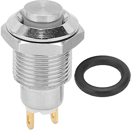 Baxnore Druckknopfschalter, Edelstahl-Druckknopf-Startschalter, 10 mm wasserdichter, kurzzeitiger Druckknopf für Zugangskontrollsysteme