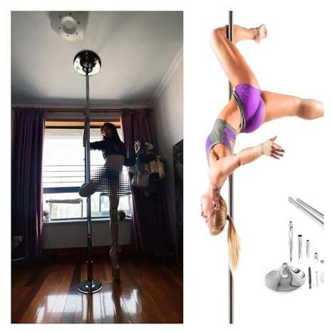 MMDXDLX Pole Dance Stange Tanzstange for Zuhause, robust, 300 cm hoch, rotierende statische Tanzstange for Zuhause, Club, Partybar, abnehmbares 45-mm-Tanzstangen-Set(3.1M-3.3M(10ft-10.6ft))