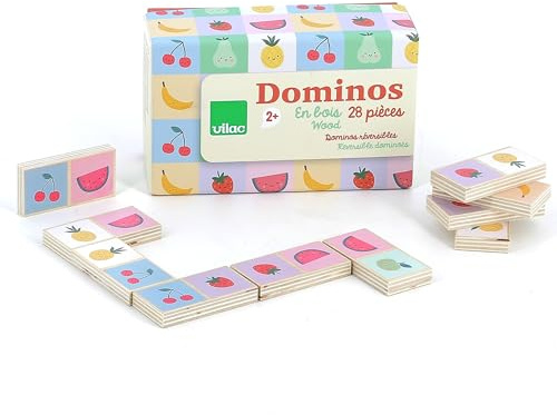 Dominos Réversibles Fruits et Légumes Sarah Betz Enfant Dès 2 Ans en Bois