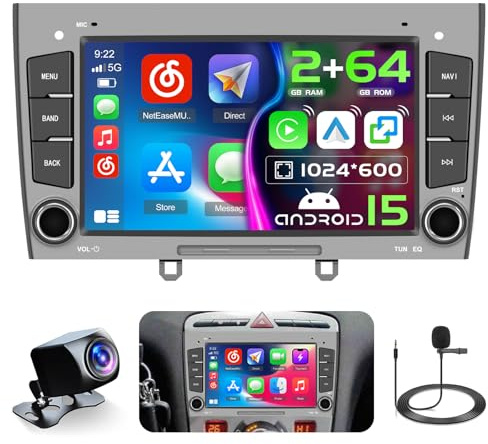 Hikity 2G+64G Android 15 Autoradio 9 pour Peugeot 408 CarPlay | Wireless CarPlay. Android Auto. GPS. WiFi. FM/RDS. BT. Lien Miroir. Caméra + MIC