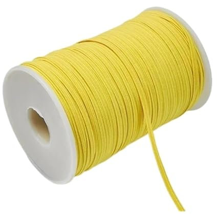 Banda elástica de goma de colores de 3 mm y 6 mm for coser, cinta elástica de licra, adorno for tela, accesorios de bricolaje for prendas de vestir, elástica for coser.(Yellow,3mm 100yards)