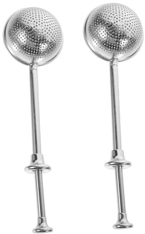 NAMOARLY 2pièces Infuseurs à Thé Rétractables Acier Inoxydable Pour Maison Poignée à Ressort Conception Push-pull Filtre Uniforme