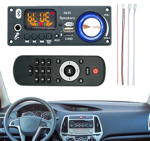 Ruwshuuk Audio Control Module - Audio Amplifier Circuit Board - Decoding Chip 2x80W for Digital Tube Display Recording Function USB Interface RV Truck MP3 Player
