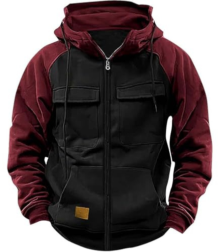Generisch Sudadera con capucha negra Sudadera con capucha casual de moda para exteriores con cremallera de manga larga Gadgets para habitación, Negro , L