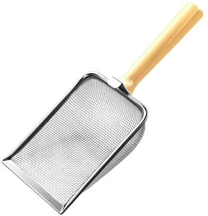 Scoop -lettiera per gatti, paletta per lettiera per gatto in acciaio inossidabile, paesotto della lettiera, scooper in rete robusta, strumento di setacciatura della cacca di presa comoda