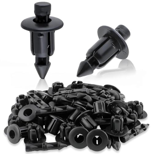 COYUN 100 Piezas Clips de plástico Remache Moto, Clips de Retención Tipo Empuje, Rivet Trim Clamp