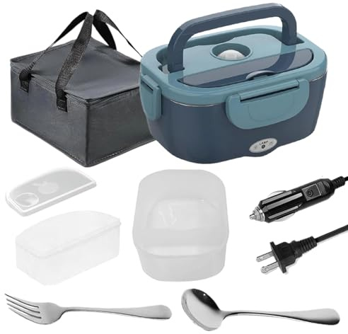 Contenitore per il pranzo elettrico per adulti, 12 V, elettrico, senza fili, riscaldante, contenitore termico per alimenti, per donne, uomini, adulti, per picnic, viaggi, viaggi su strada, campeggio