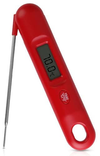 Meat Thermometer Digital - 1s Instant Read Meat Thermometer for Food Cooking Large Bright Display Digital Food Probe for Kitchen Cooking, BBQ, Oven, Candy Making, Outside Gril
