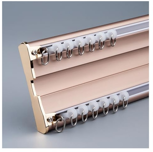 Asta per tende a 2 corsie in alluminio montata a soffitto con ganci a clip 2. D Binario per tendaggi ideale per tende e tende e soluzione elegante