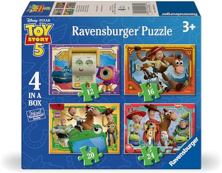 Ravensburger - Toy Story Puzzles | Barnpussel | Pussel Barn 3 år eller äldre | 4 i en låda pussel 12-16-20-24 stycken | Storlek 19x14 cm | Barngåva 3 år eller äldre