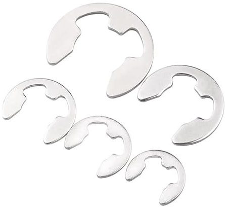 Anelli di fissaggio aperti tipo C E in acciaio inossidabile 304 Clip ad Rondelle a for alberi e perni elastici piccole dimensioni(Φ6 (100 pieces))