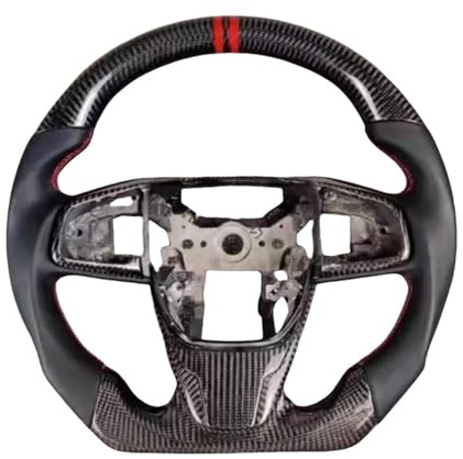 Compatible For Honda Civic 10TH / Tenth Generation FC1 Custom Modification Real Real Carbon Fiber Steering Wheel(No Heated - C)